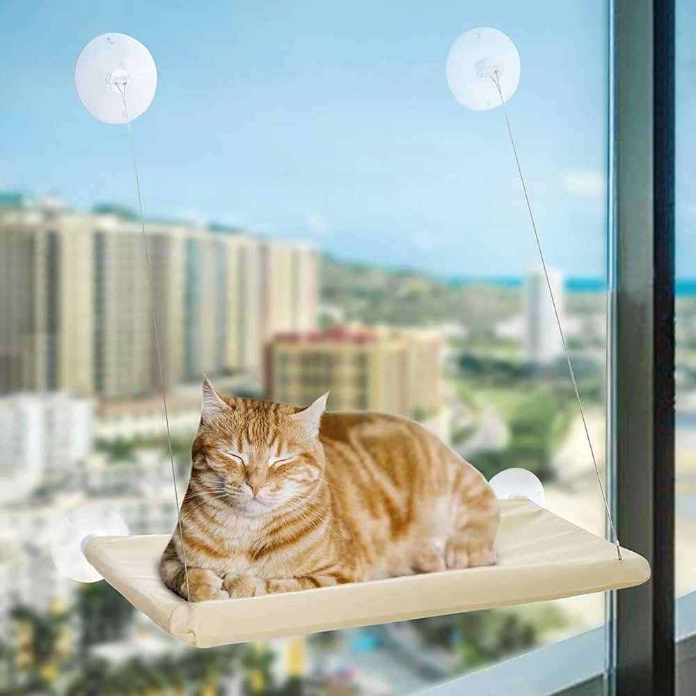 Висящо легло - хамак за прозорци, подходящ за вашата котка, котки
