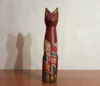 Statueta din lemn “Pisica” | veche piesa decorativa