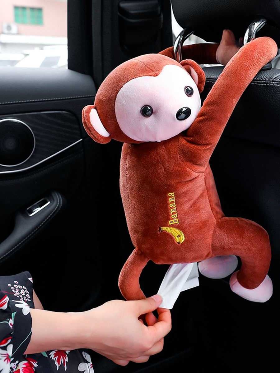 Салфетница игрушка обезьянка в автомобиль машину