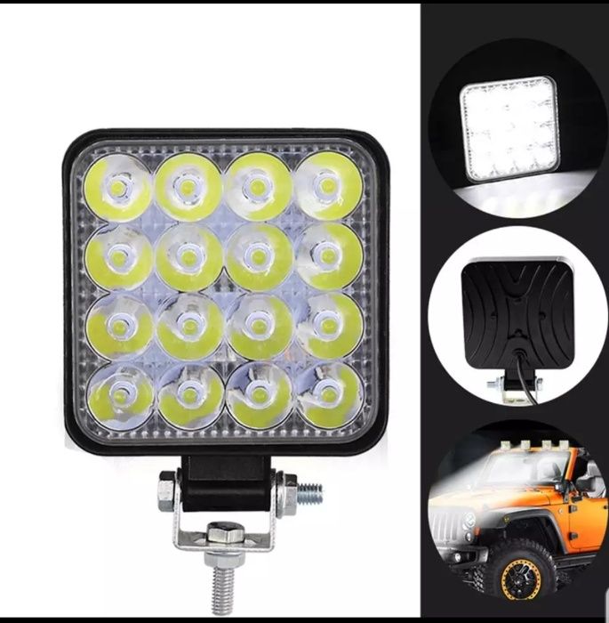 Set 2 Proiectoare LED auto Off Road ATV Tractoare Camioane Remorci 48W