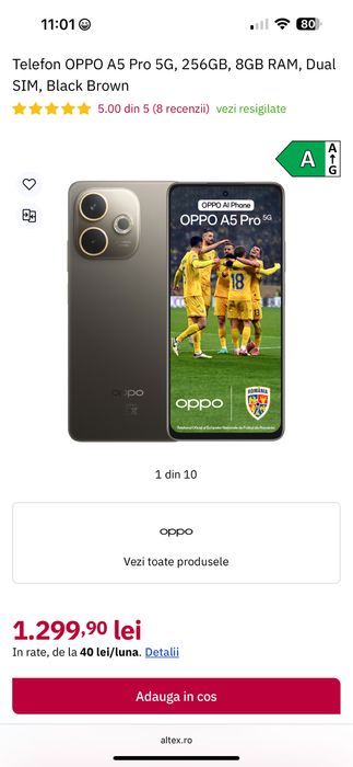 Oppo A5 Pro, Dual SIM, 8GB RAM, 256GB, 5G, Black Brown