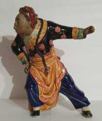 Statueta asiatica veche din ceramica pictata |Sarut| Rara