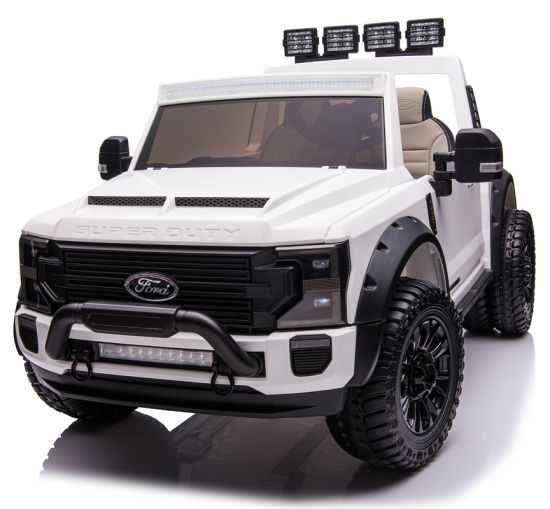 Masinuta electrica pentru copii Ford Super Duty F450, 4x4, 180W #Alb