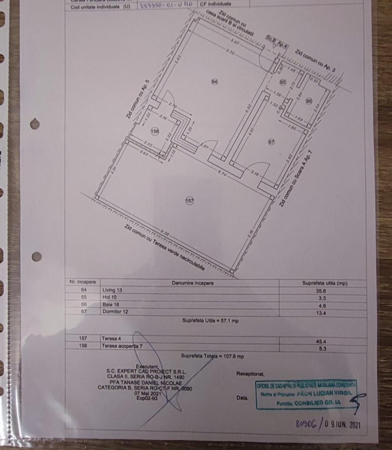 Tomis Park 2 camere cu terasa 108 m mobilat utilat etaj 1