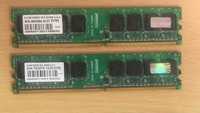 2 броя Desktop PC RAM памет Transcend DDR2 533 512MB DIMM 4-4-4