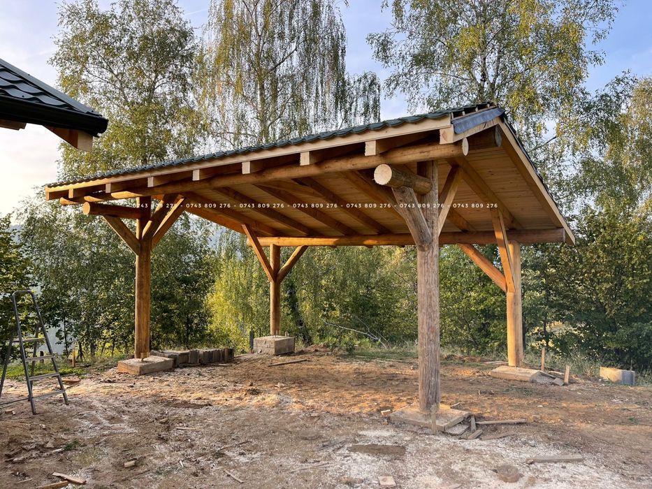 Case Cabane Terase Foisoare Balansoare Lemn rotund calibrat