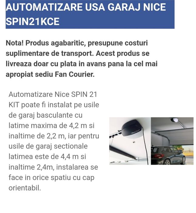 Actionare usa de garaj cu telecomanda