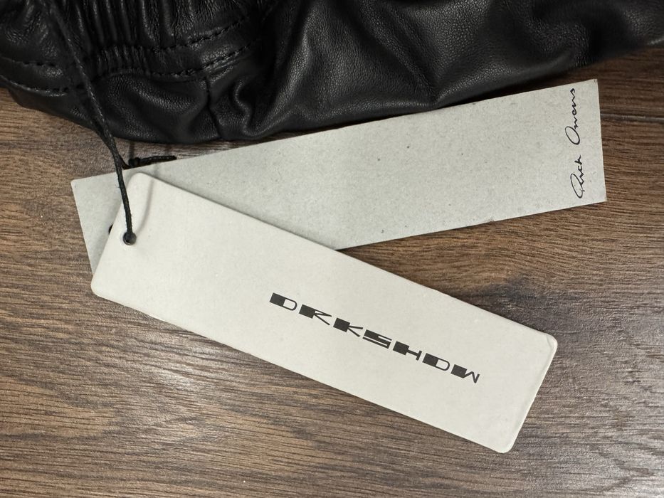 Rick Owens Leather Cut out shorts black