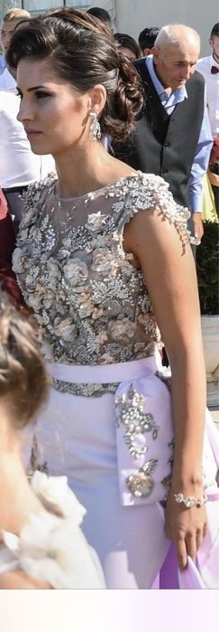 Rochie de seara lunga cu trena detașabilă