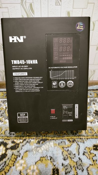 Стабилизатор напряжения 10 киловатт  220 вольт, рабочий диапазон от 45