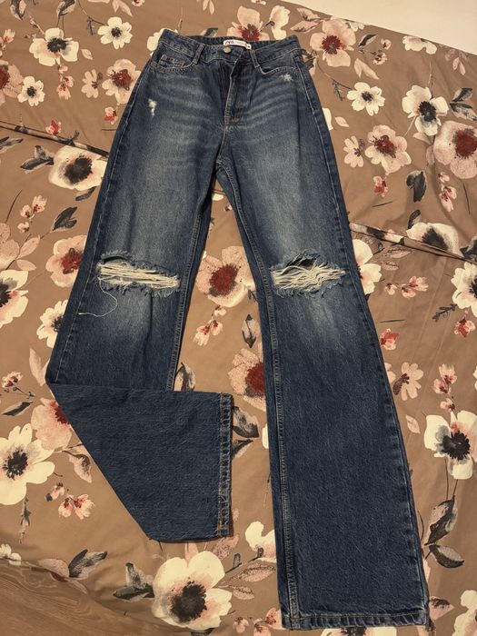 Jean Zara cu talie inaltă 34