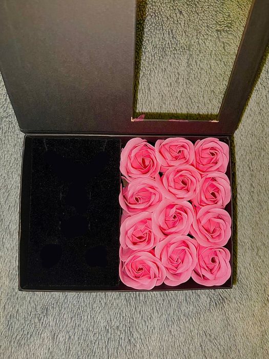 Set Pandora argint 925 funda roz inel colier cercei+cutie pink bow