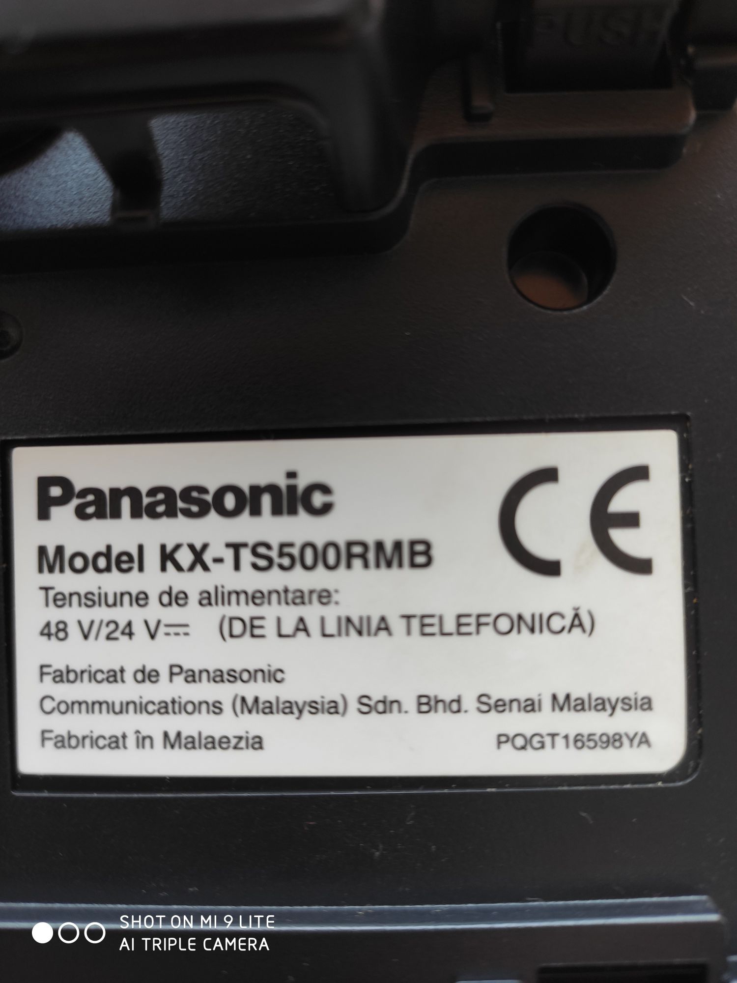 Telefon Fix Panasonic KX-TS500 (Negru)