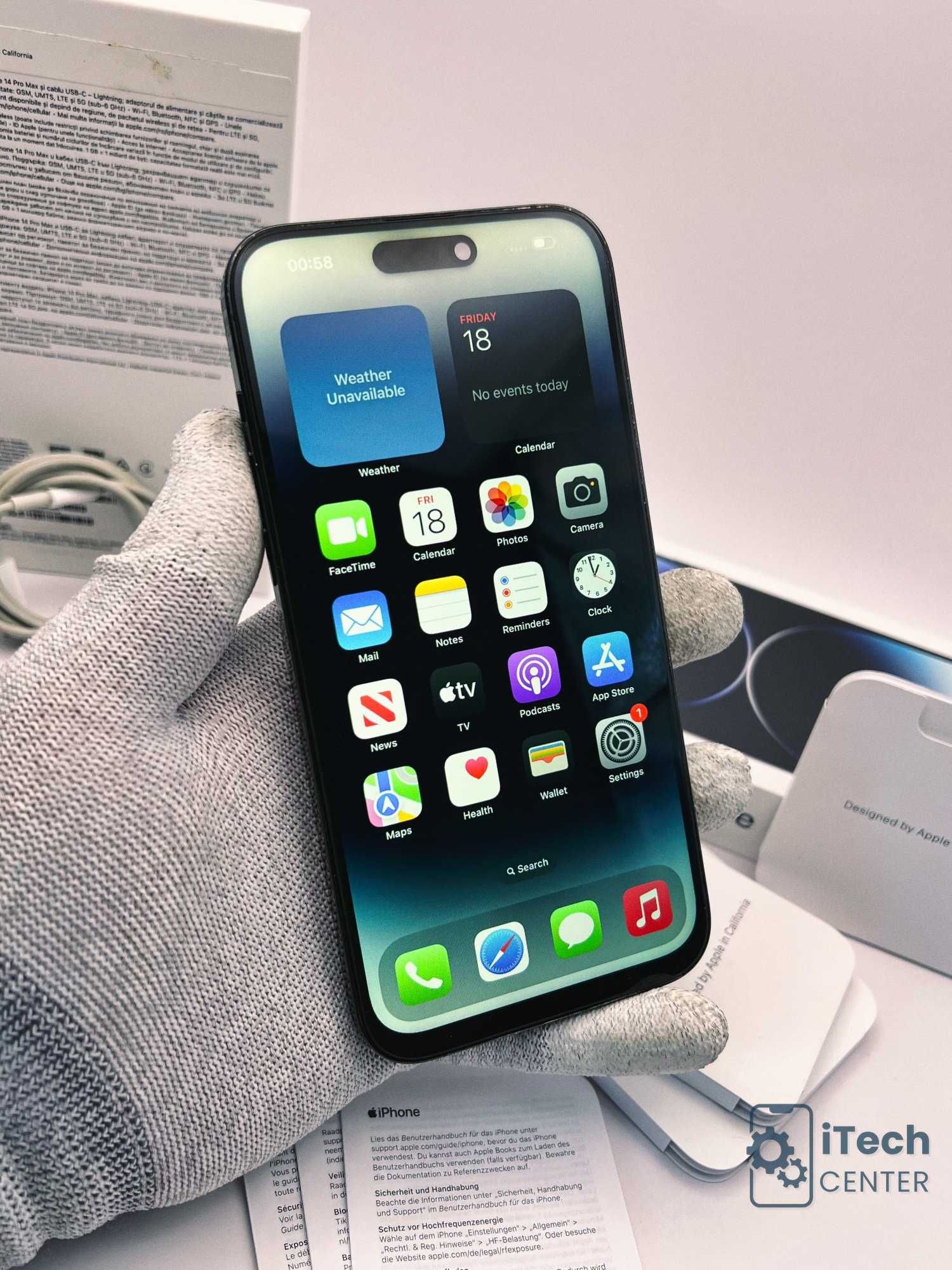 iPhone 14 Pro MAX, 128GB, Black, 100% батерия, КАТО НОВ, ГАРАНЦИЯ!