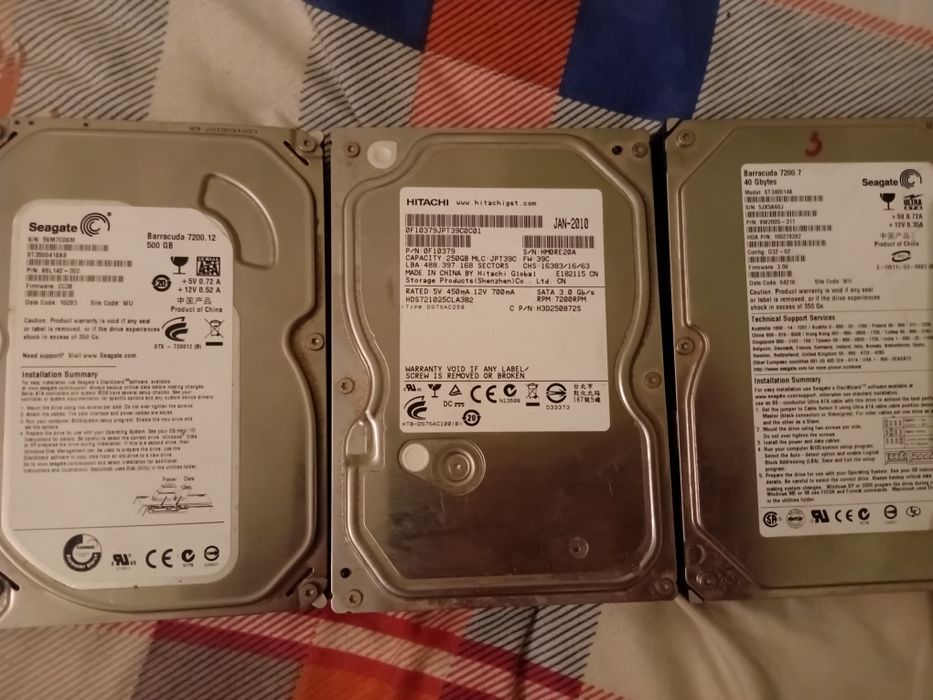 HHD  500GB,250GB,40GB