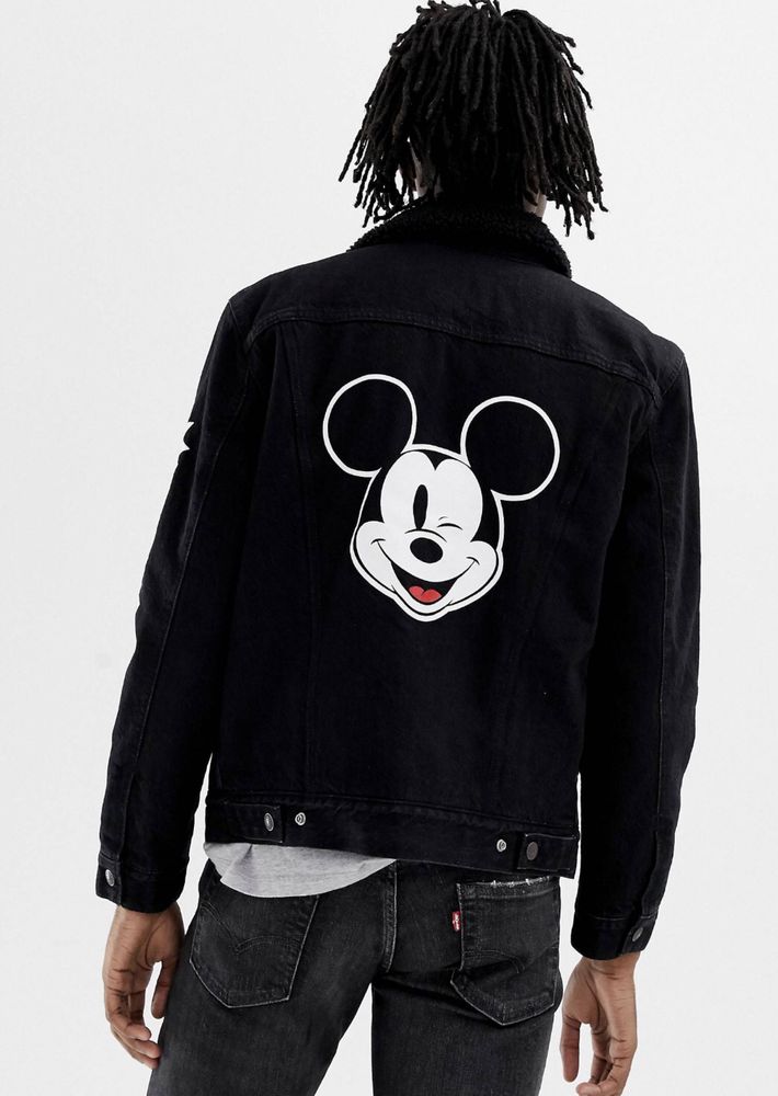 НОВО Levis X Disney Mickey Mouse Sherpa Trucker Jacket мъжко зимно яке