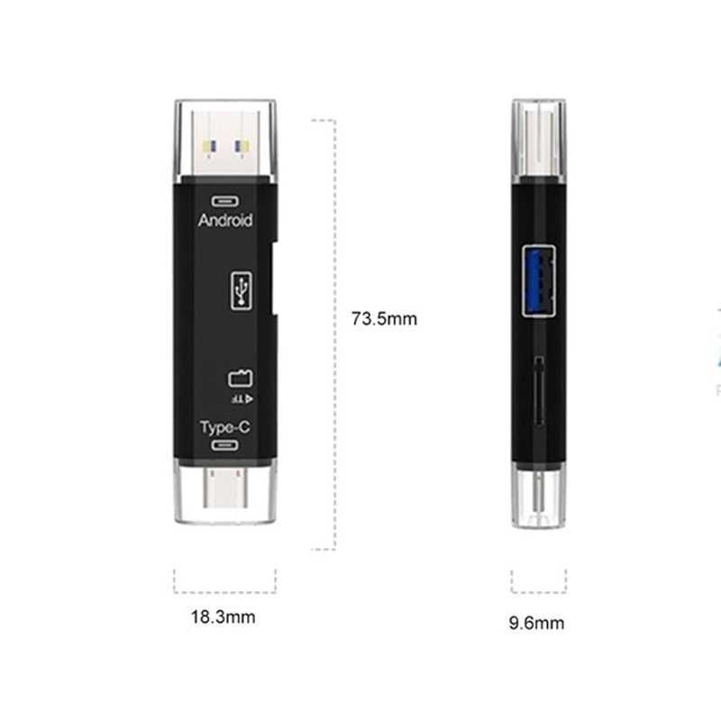 Универсален Четец на карти 5 в 1, USB, Type C, Micro USB, SD TF, OTG