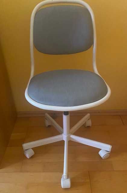 Scaun de birou ergonomic pentru copii, alb cu gri
