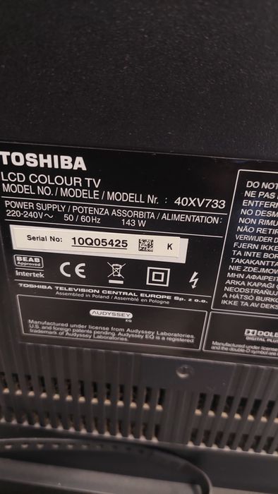 Телевизор Toshiba 40 inc 40XV733