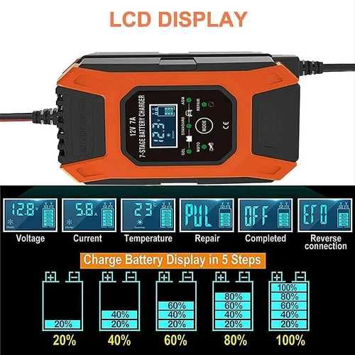 Импулсно смарт зарядно 12V 7Ah 7-степенно автоматично Verilux®