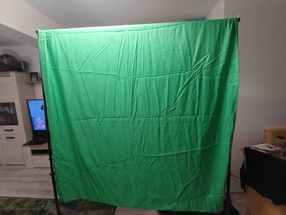 Set trepied pentru greenscreen, suport 2 x 3m cu pânză inclusă