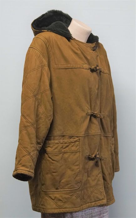 Jacheta  piele intoarsa Gallotti   duffle cu gluga marimea 42