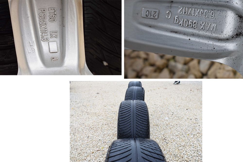 Четири бр. оригинални алуминиеви джанти за Honda cr-v 5х114.3-17''