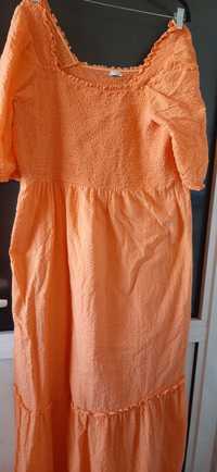 Дълга оранжева рокля ххл