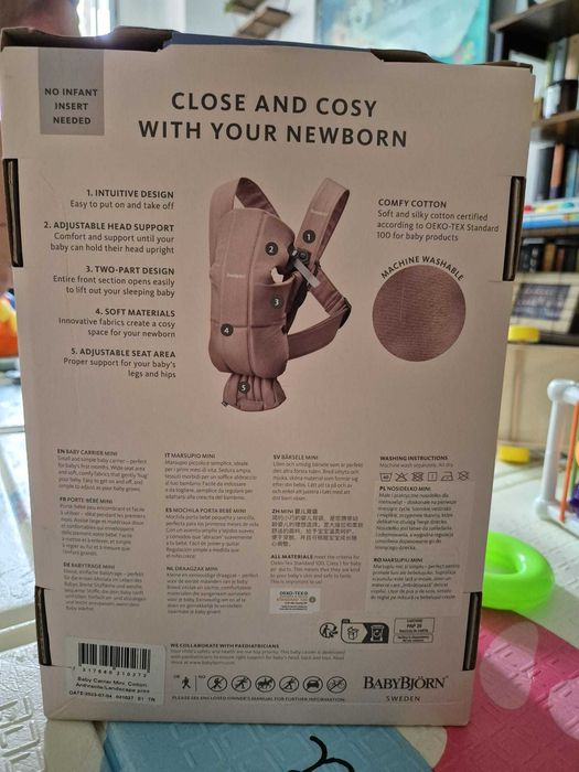 Marsupiu pentru bebelusi BabyBjorn Mini - multiple pozitii - bumbac