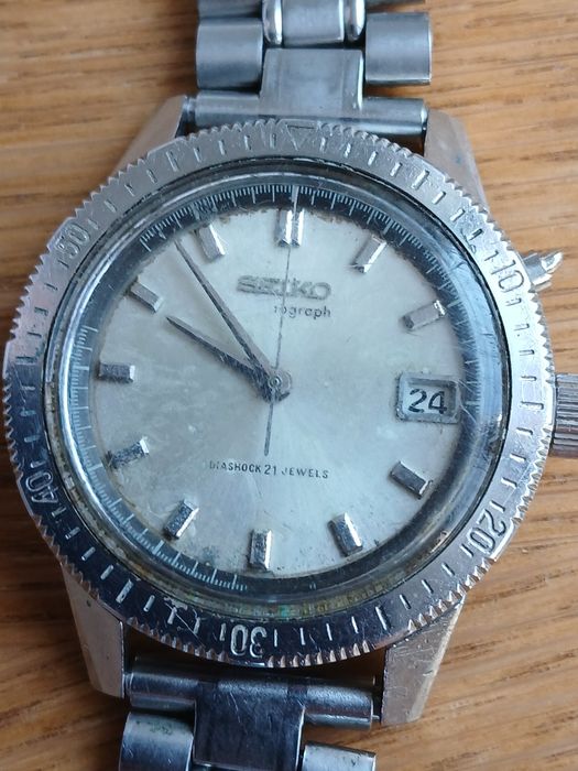 Ceas vechi de colecție, Seiko crono cal 5717 A, an 1965, cronograf.