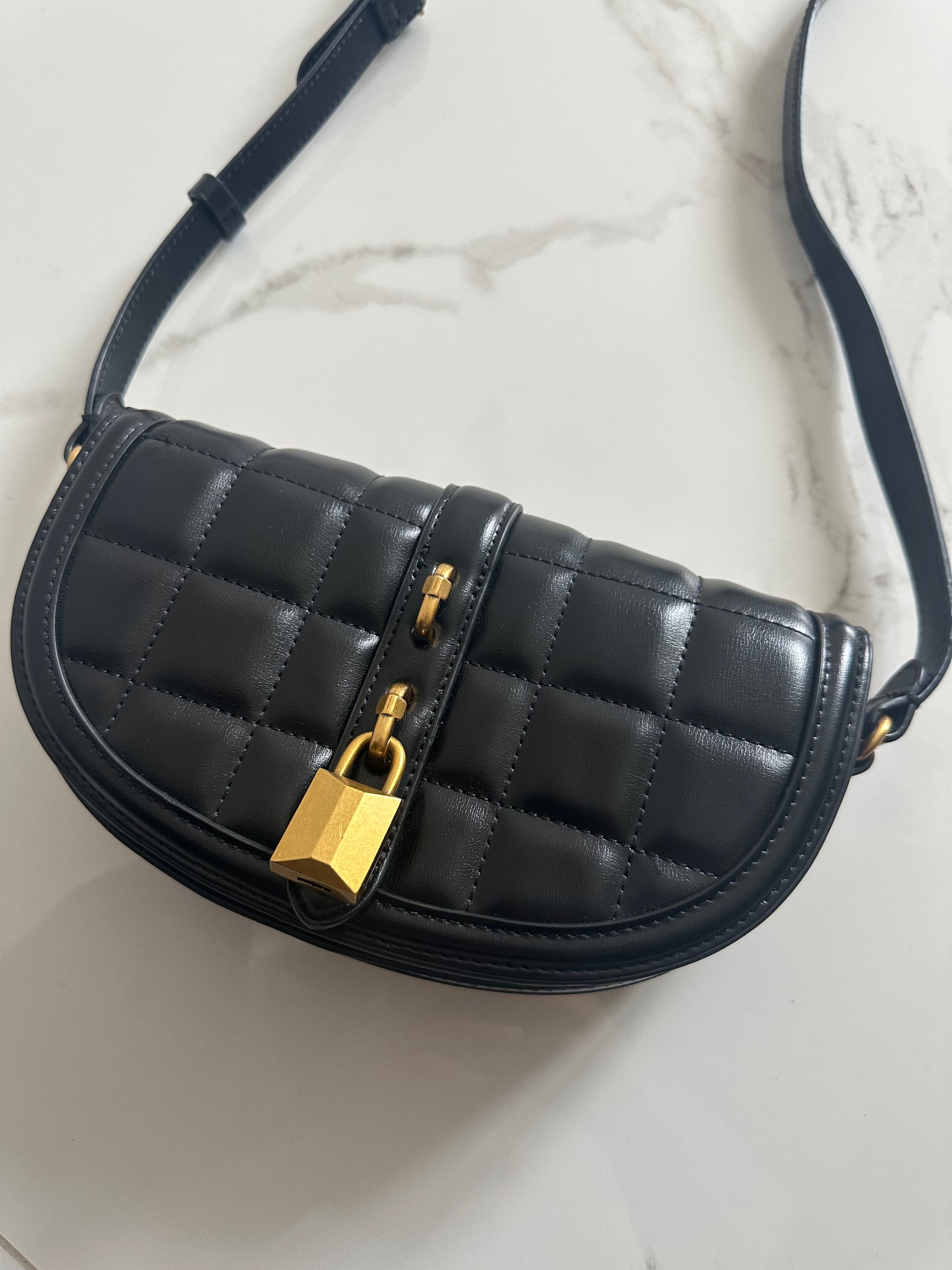 Черна чанта ZARA с дълга дръжка