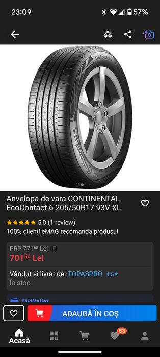 Set 4 Anvelope de vara Continental Ecocontact 6 205 50 17 2025