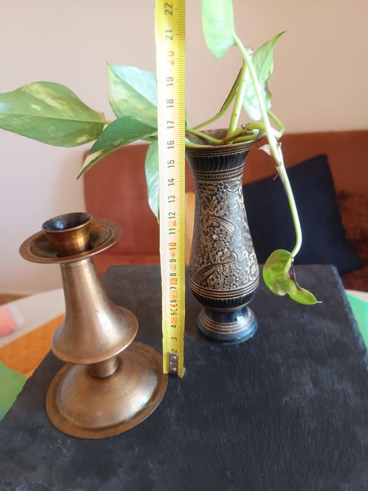 Свещник и ваза месинг