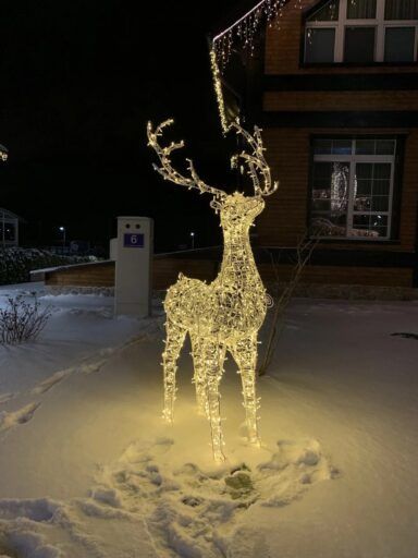 Новогодний фигуры с гирляндой на заказ в Астане