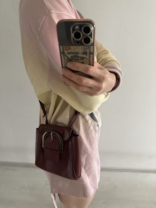 Geanta ZARA piele naturala visiniu