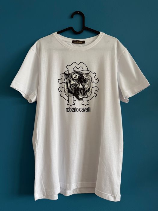 Нова автентична бяла мъжка тениска Roberto Cavalli размер L