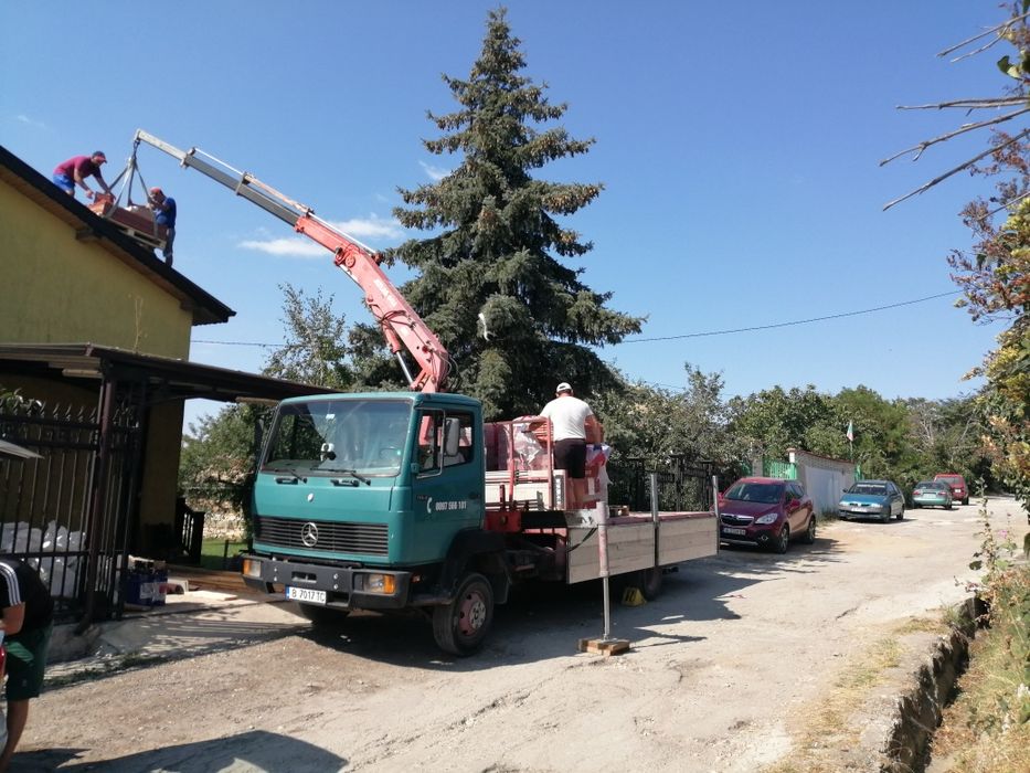 Камион    с    кран. Транспортни услуги с кран. Строителни Отпадъци
