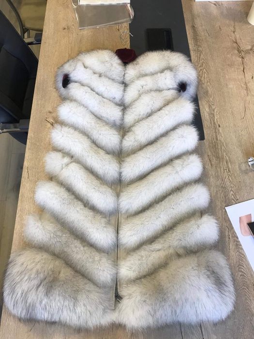 Haină de blană naturală Vulpe Polara, mărimea S