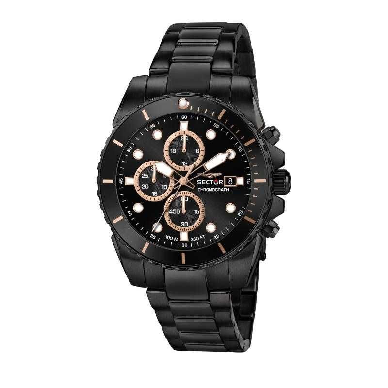 Ceas Sector barbatesc, cod R3273776, cronograf, inox negru, 43mm