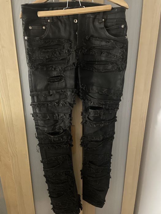 Rick Owens slashed jeans