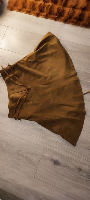 Fusta maro camel, Strenesse Gabriele Strehle, piele, produs de lux