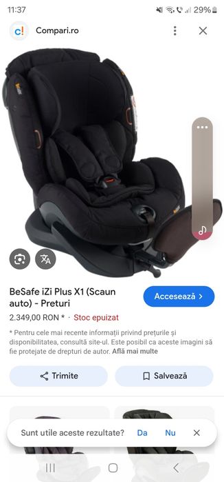 Scaun auto Be Safe Izi Plus 6 luni-4 ani