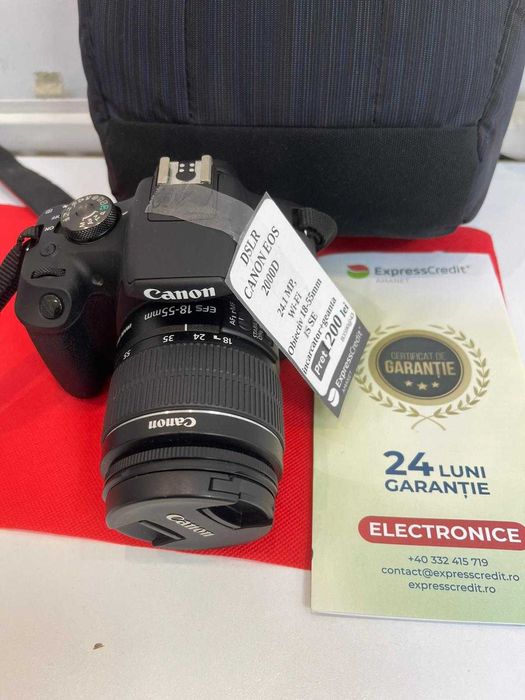 (Ag43 ) DSLR Canon EOS 2000D  24.1 MP,Wi-Fi, + Obiectiv 18-55mm IS SE