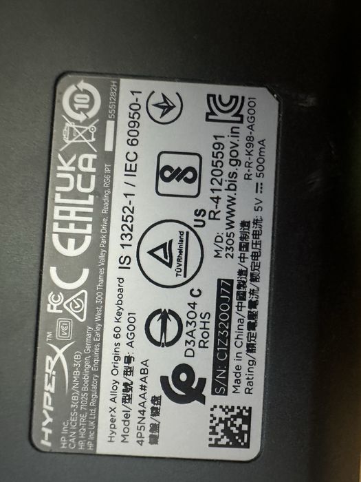 Tastatura gaming hyperx alloy 60 taste