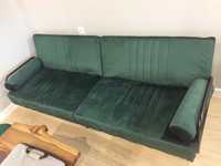 Разтегателен диван / канапе в тъмнозелен цвят