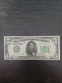 Банкнота от пет долара 1934 г. светло зелен печат.