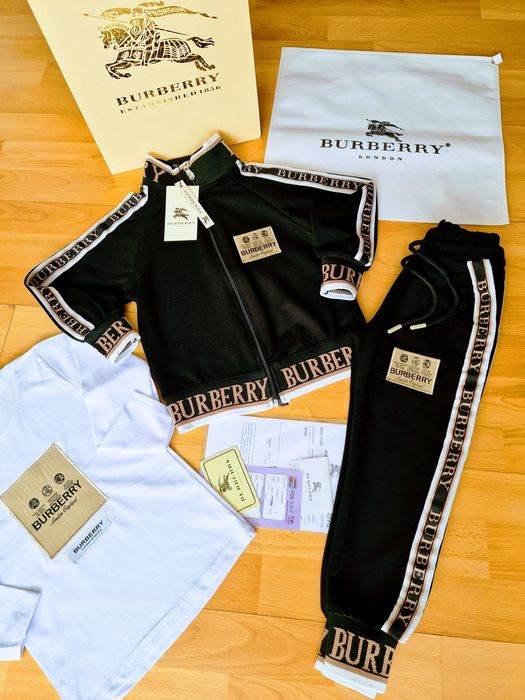 Treninguri copii Burbbery bumbac 3 piese(jachetă+bluza+pantaloni)