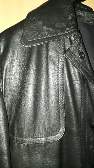 Haina lunga, lux, piele naturala, marimea 50, eleganta, barbati