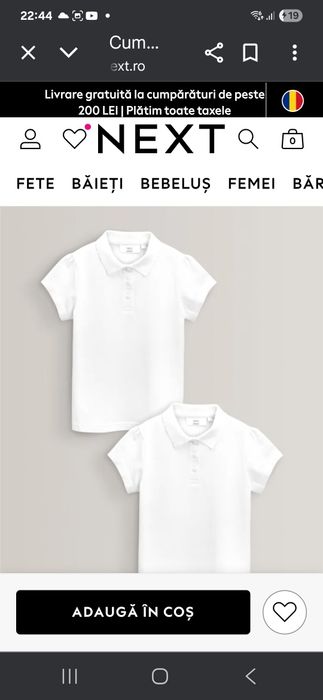 tricou fete polo alb