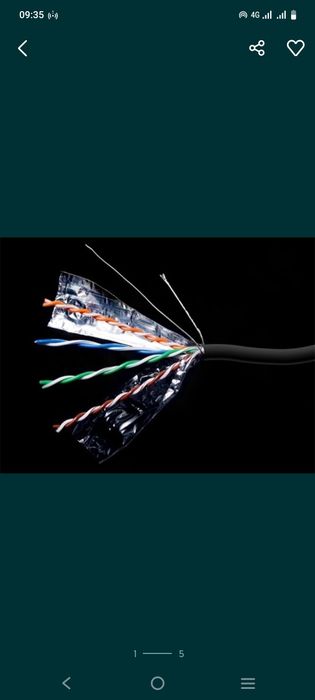 Кабель сетевой FTP  ( ФТП) UTP медный экранированный  /интернет, видео